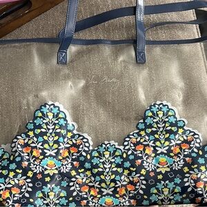 Vera Bradley Navy and Floral Transparent Tote